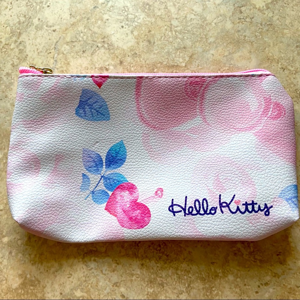 Hello Kitty Pink White Blue Cute Cosmetic Bag